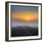 Empty Road with Fog and Sunset.-Arctic-Images-Framed Photographic Print