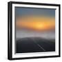 Empty Road with Fog and Sunset.-Arctic-Images-Framed Photographic Print