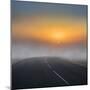 Empty Road with Fog and Sunset.-Arctic-Images-Mounted Photographic Print