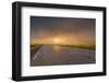 Empty Road with Fog and Sunset.-Arctic-Images-Framed Photographic Print