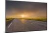 Empty Road with Fog and Sunset.-Arctic-Images-Mounted Photographic Print