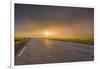 Empty Road with Fog and Sunset.-Arctic-Images-Framed Photographic Print