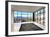 Empty Room Interior with Floor to Ceiling Windows and Scenic View-PlusONE-Framed Photographic Print