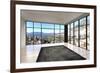 Empty Room Interior with Floor to Ceiling Windows and Scenic View-PlusONE-Framed Photographic Print