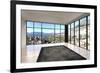 Empty Room Interior with Floor to Ceiling Windows and Scenic View-PlusONE-Framed Photographic Print