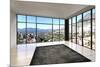 Empty Room Interior with Floor to Ceiling Windows and Scenic View-PlusONE-Mounted Photographic Print