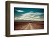 Empty Rural Road Going Through Prairie under Cloudy Sky in Charyn Canyon-Im Perfect Lazybones-Framed Photographic Print