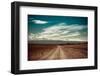 Empty Rural Road Going Through Prairie under Cloudy Sky in Charyn Canyon-Im Perfect Lazybones-Framed Photographic Print