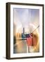 Empty skies 9/11 memorial in Libery state park, New York, USA-Jordan Banks-Framed Photographic Print