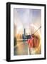 Empty skies 9/11 memorial in Libery state park, New York, USA-Jordan Banks-Framed Photographic Print