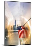 Empty skies 9/11 memorial in Libery state park, New York, USA-Jordan Banks-Mounted Photographic Print