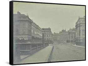 Empty Streets at Lancaster Place, Seen from Waterloo Bridge, London, 1896-null-Framed Stretched Canvas