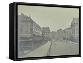 Empty Streets at Lancaster Place, Seen from Waterloo Bridge, London, 1896-null-Framed Stretched Canvas