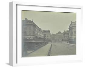 Empty Streets at Lancaster Place, Seen from Waterloo Bridge, London, 1896-null-Framed Photographic Print