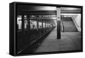 Empty Subway Station at 181st Street-null-Framed Stretched Canvas