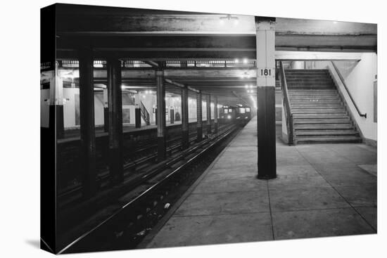 Empty Subway Station at 181st Street-null-Stretched Canvas