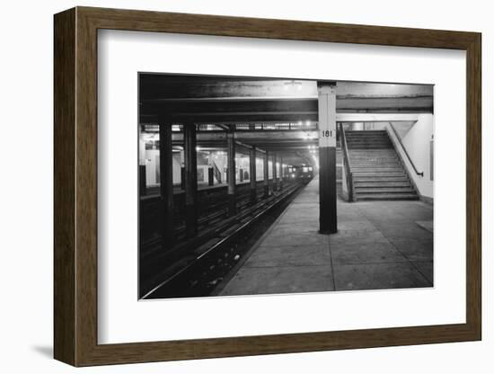 Empty Subway Station at 181st Street-null-Framed Photographic Print