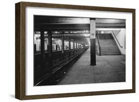 Empty Subway Station at 181st Street-null-Framed Photographic Print