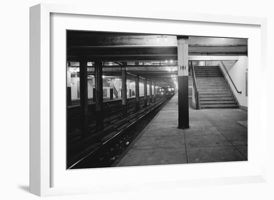 Empty Subway Station at 181st Street-null-Framed Photographic Print