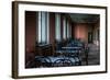 Empty Tables in Long Room-Nathan Wright-Framed Photographic Print