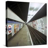 Empty Tube Station, Blackhorse Road on the Victoria Line, London, 1974-Michael Walters-Stretched Canvas