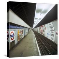 Empty Tube Station, Blackhorse Road on the Victoria Line, London, 1974-Michael Walters-Stretched Canvas