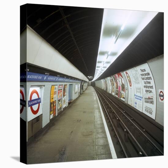 Empty Tube Station, Blackhorse Road on the Victoria Line, London, 1974-Michael Walters-Stretched Canvas