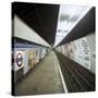 Empty Tube Station, Blackhorse Road on the Victoria Line, London, 1974-Michael Walters-Stretched Canvas