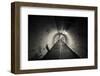 Empty Tunnel at Night - Light at the End of Tunnel - Sepia Toning-slidezero-Framed Photographic Print