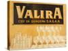 Empty Wine & Water Glasses in Front of Valira Publicity Sign-Peter Medilek-Stretched Canvas