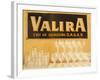 Empty Wine & Water Glasses in Front of Valira Publicity Sign-Peter Medilek-Framed Photographic Print