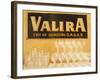 Empty Wine & Water Glasses in Front of Valira Publicity Sign-Peter Medilek-Framed Photographic Print