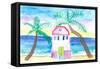 Emy's Tropical Beach House-M. Bleichner-Framed Stretched Canvas