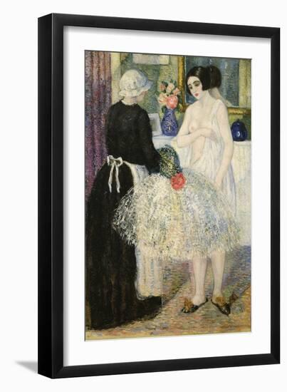 En El Camerin, C.1920 (Oil on Canvas)-Valentin Thibon De Libian-Framed Giclee Print