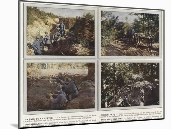 En Face De La Voevre, Caisson De 75, Mitrailleurs, Tranchees Sous Bois-Jules Gervais-Courtellemont-Mounted Premium Photographic Print