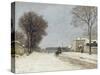 En hiver, effet de neige (1876)-Alfred Sisley-Stretched Canvas