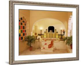 En Suite Bathroom Finished with a Hint of Moroccan Style, Samode Palace, Samode, India-John Henry Claude Wilson-Framed Photographic Print