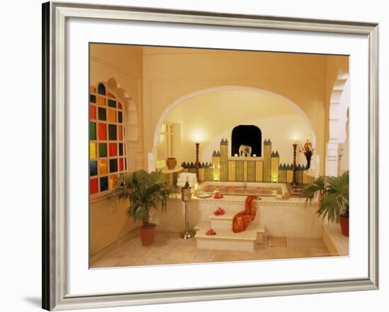 En Suite Bathroom Finished with a Hint of Moroccan Style, Samode Palace, Samode, India-John Henry Claude Wilson-Framed Photographic Print