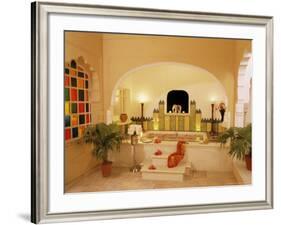 En Suite Bathroom Finished with a Hint of Moroccan Style, Samode Palace, Samode, India-John Henry Claude Wilson-Framed Photographic Print