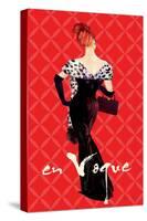 En Vogue Fashion Illustration in Red-null-Stretched Canvas