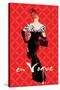 En Vogue Fashion Illustration in Red-null-Stretched Canvas