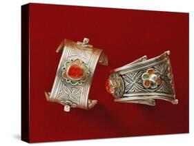 Enamelled Silver and Coral Bracelets, Morocco-null-Stretched Canvas