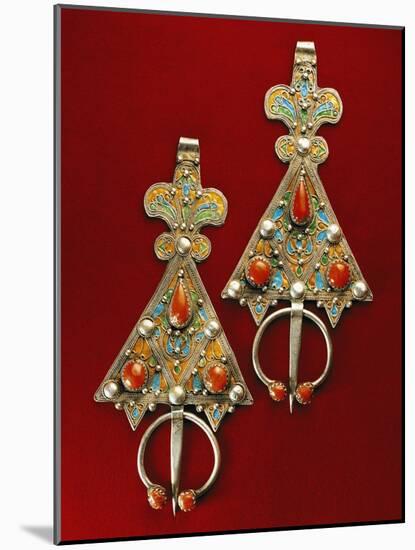 Enamelled Silver and Coral Pendants, Morocco-null-Mounted Giclee Print