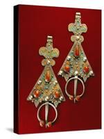 Enamelled Silver and Coral Pendants, Morocco-null-Stretched Canvas