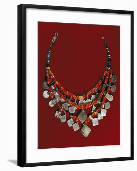 Enamelled Silver, Precious Stone and Coral Pendants, Morocco-null-Framed Giclee Print