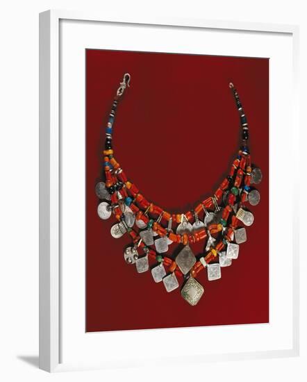 Enamelled Silver, Precious Stone and Coral Pendants, Morocco-null-Framed Giclee Print