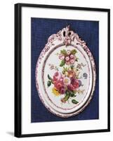 Enamelled Tile with Floral Decorations, Ceramic, Lodi Manufacture, Lombardy, Italy-null-Framed Giclee Print