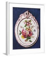 Enamelled Tile with Floral Decorations, Ceramic, Lodi Manufacture, Lombardy, Italy-null-Framed Giclee Print