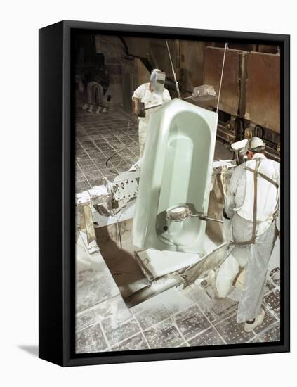 Enamelling a Steel Bath at Ideal Standard, Hull, Humberside, 1967-Michael Walters-Framed Stretched Canvas