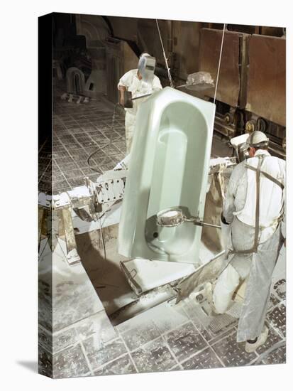 Enamelling a Steel Bath at Ideal Standard, Hull, Humberside, 1967-Michael Walters-Stretched Canvas